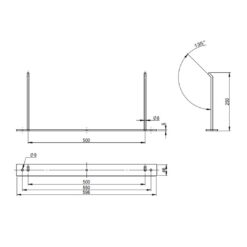 WBYM - Yoga Mat Wall Bracket dimensions
