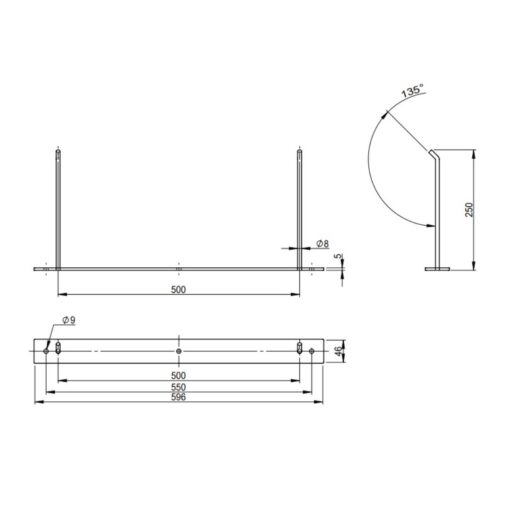 WBYM - Yoga Mat Wall Bracket dimensions