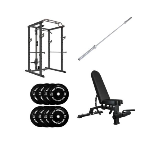 120KG Home Gym Package with Lat Pulldown Rack