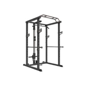 Power Rack with integrated lat pulldown and low row