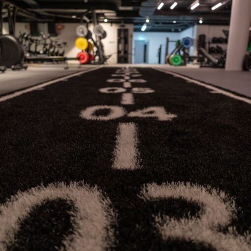 Bolt Strength Gorilla Turf with Markings 2m x 12m (Black, 2 Lanes)