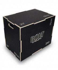 Bolt Strength Wooden Plyometric Box 3 in 1 – 20″ x 24″ x 30″ (Black)