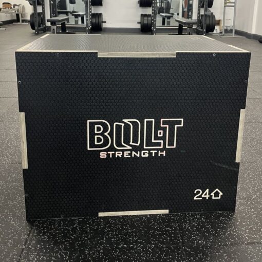 Bolt Strength Wooden Plyometric Box 3 in 1 – 20″ x 24″ x 30″ (Black)