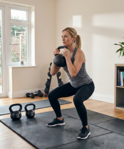 Puls8 Vinyl Kettlebell with Woman (2)