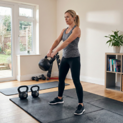 Puls8 Vinyl Kettlebell with Woman