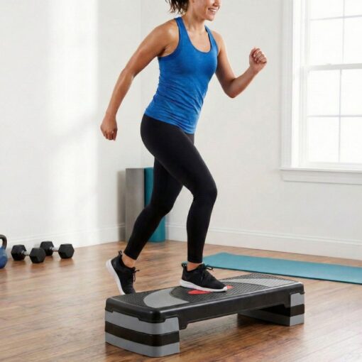 Aerobic Step – 78cm Grey in studio