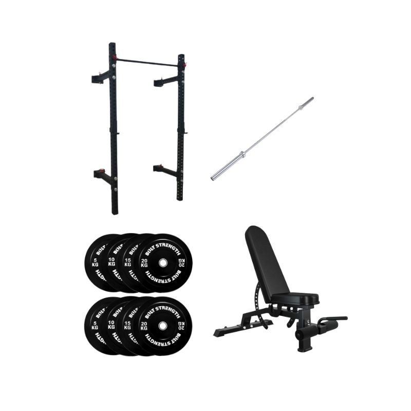 120KG Folding Squat Rack Package