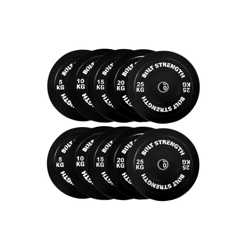 150kg Black Bumper Plates