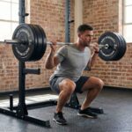 man using 80KG Squat Rack Package