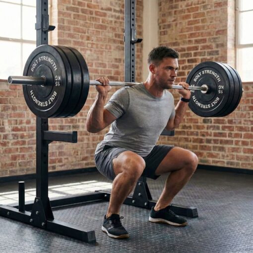 man using 80KG Squat Rack Package