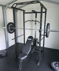 Bolt Strength Power Rack with Lat PulldownLow Row in home gym