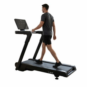 man on Bolt T90 Treadmill with white background