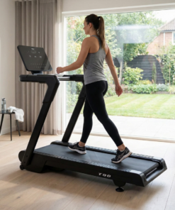 Woman on Bolt T90 Treadmill in living room