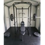 Power Rack Power Cage with lat pull downlow row - home gym