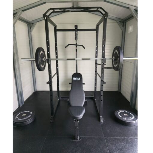 Power Rack Power Cage with lat pull downlow row - home gym