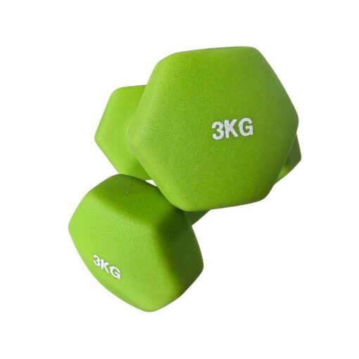 3kg Coloured Neoprene Dumbbells