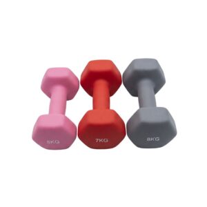 Neoprene Dumbbell Matte Coloured Neoprene - Bundle Deal [6kg _ 7kg _ 8kg]