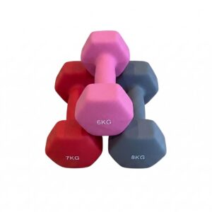 Neoprene Dumbbell Matte Coloured Neoprene - Bundle Deal [6kg _ 7kg _ 8kg]