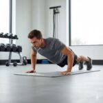 Bolt Strength Studio Mat with Eyelet (140cm x 60cm) with man