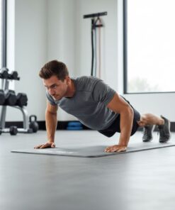 Bolt Strength Studio Mat with Eyelet (140cm x 60cm) with man