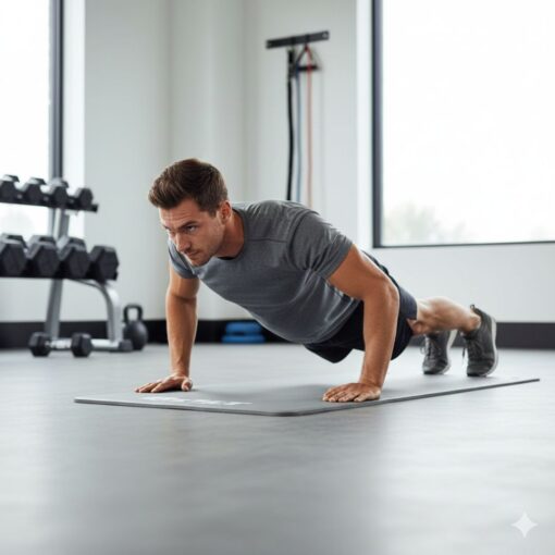 Bolt Strength Studio Mat with Eyelet (140cm x 60cm) with man