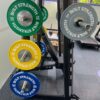 Bolt Strength Competition Bumper Plates on a rack