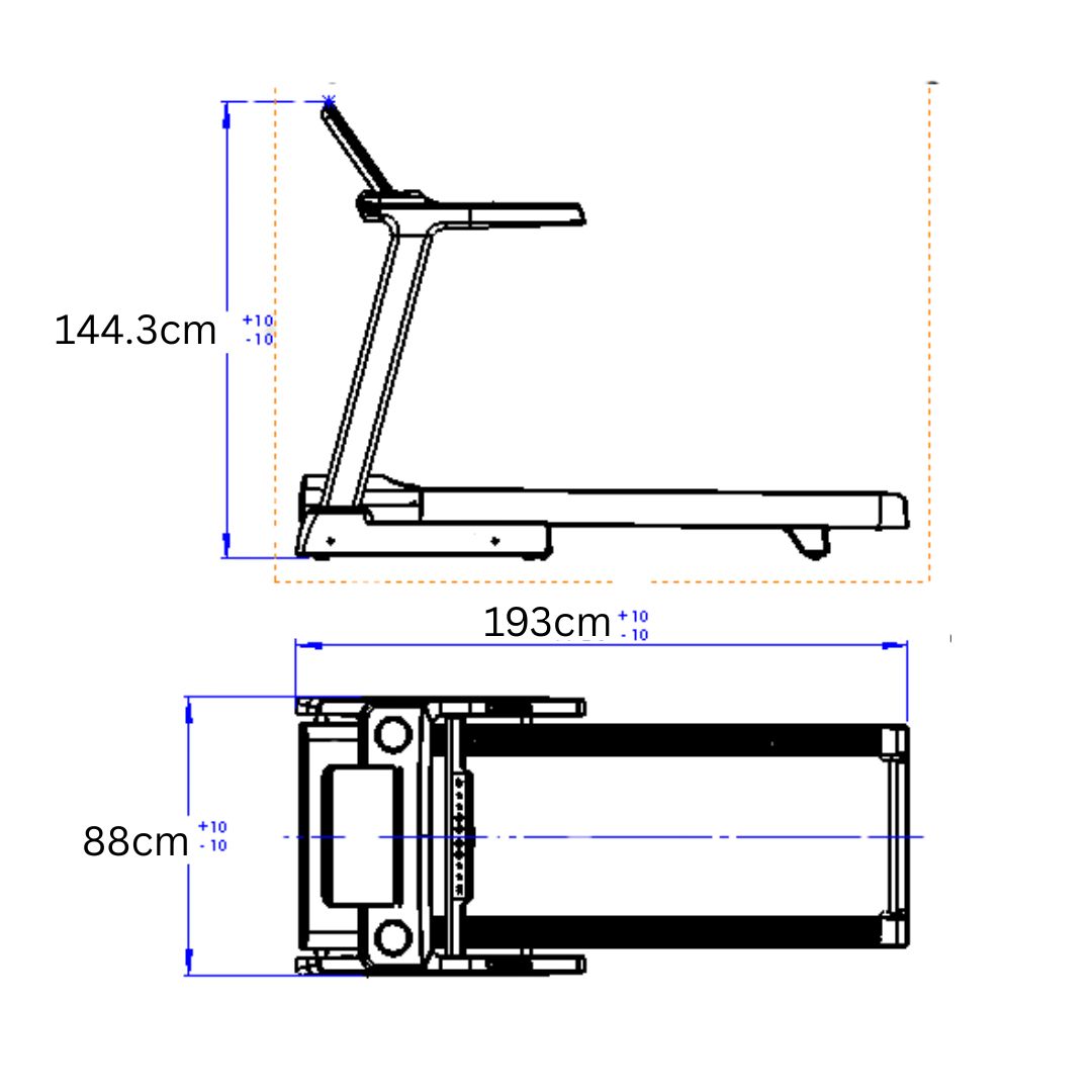 Bolt Strength T80i Treadmill & Pro Dimensions
