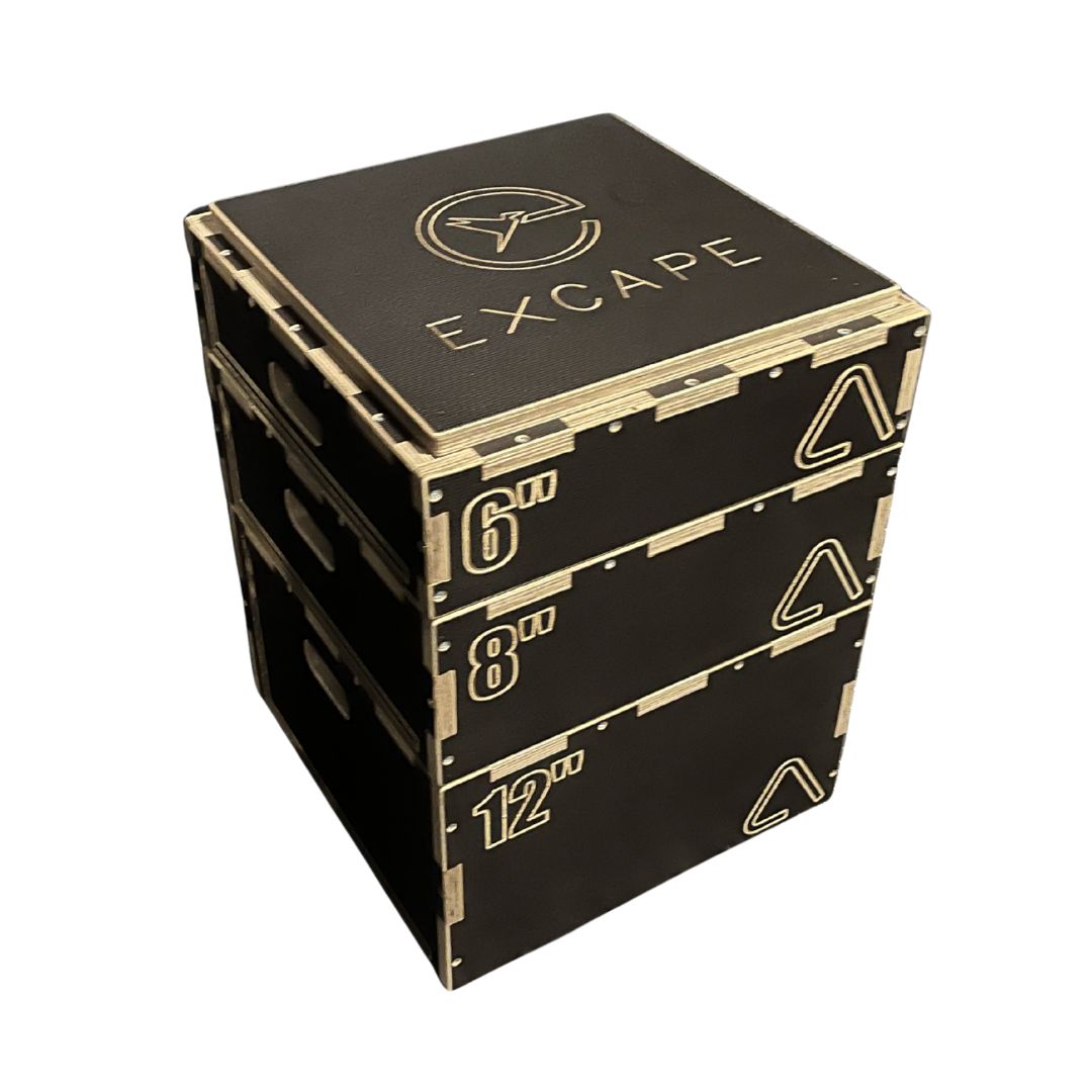Custom Wooden Plyo Box with Logo Excape