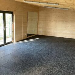 Easy Clean 20mm Black Floor with Off White Fleck in gym