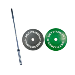 Coloured-Bumper-Plate-Set-–-50Kg-Including-Bar