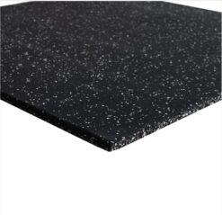 Rubber flooring with white fleck