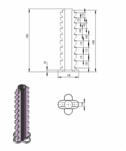 Alternative view of Universal 10 Pair Dumbbell Tower (Round and Hex)