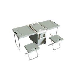 Picnic Cooler Box & Integrated Table + 2 Folding Chairs