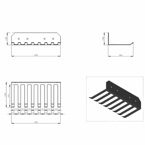 Dimension Visual of Resistance Band Stoage
