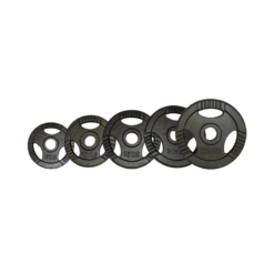 Horizontal row of our tri grip iron plates.