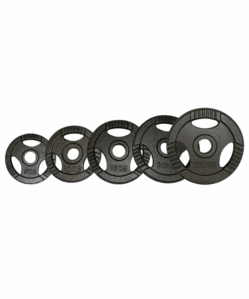 Horizontal row of our tri grip iron plates.