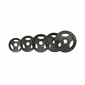 Horizontal row of our tri grip iron plates.