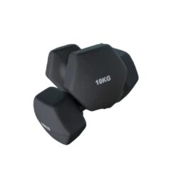 10kg Black Matte Neoprene Dumbbells