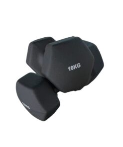 10kg Black Matte Neoprene Dumbbells