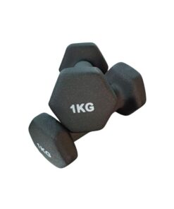 1kg Black Matte Neoprene Dumbbells