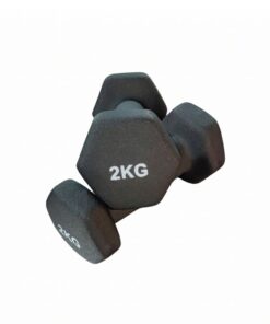 2kg Black Matte Neoprene Dumbbells