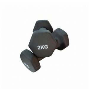 2kg Black Matte Neoprene Dumbbells