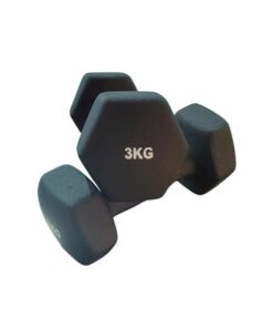 3kg Black Matte Neoprene Dumbbells