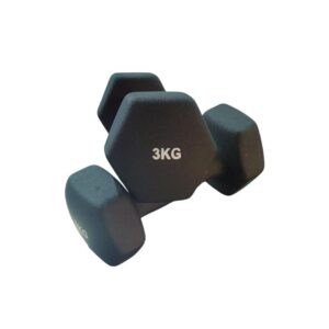 3kg Black Matte Neoprene Dumbbells
