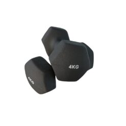 4kg Black Matte Neoprene Dumbbells