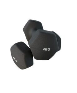 4kg Black Matte Neoprene Dumbbells