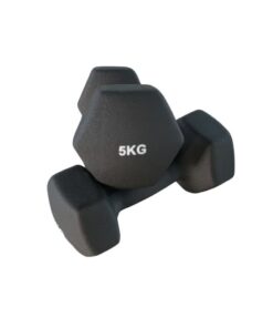 5kg Black Matte Neoprene Dumbbells