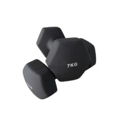 7kg Black Matte Neoprene Dumbbells