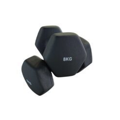 8kg Black Matte Neoprene Dumbbells
