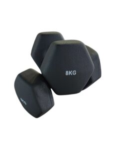 8kg Black Matte Neoprene Dumbbells